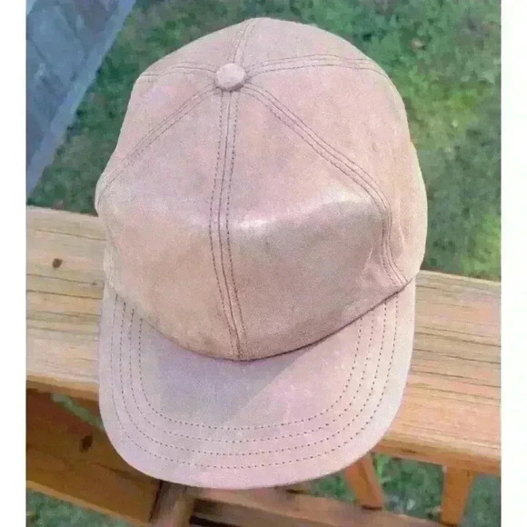 Vintage Henschel Brown Distressed Leather Baseball Cap Hat Made In USA St Louis - Picture 8 of 11